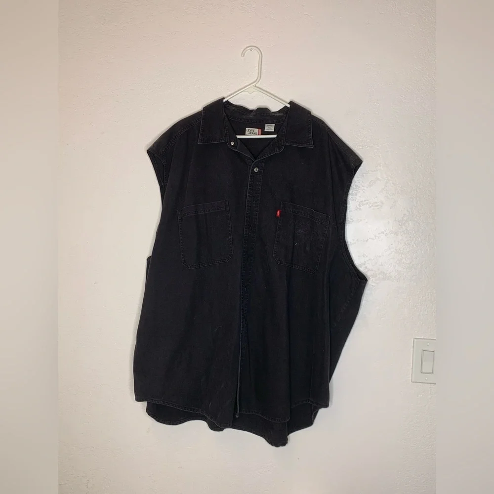 Levi’s Black Sleeveless Button Down 3XLT Shirt